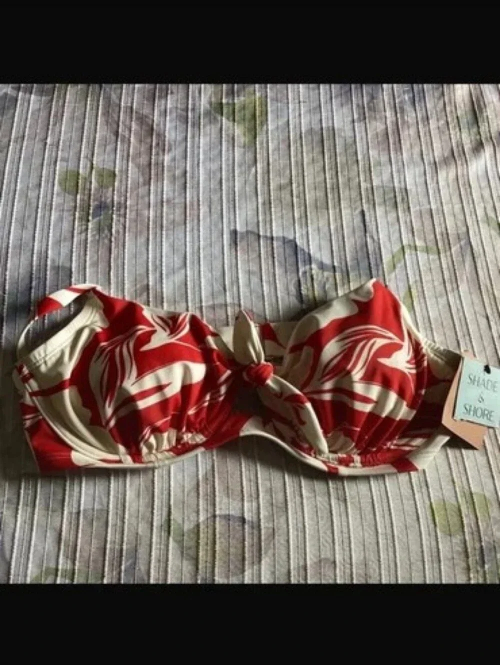 Shade & Shore Red and White Floral Bikini Two-Piece